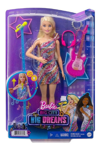 Muñeca Barbie Malibu Big City Sueña Cantando