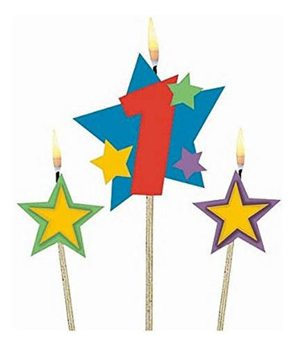 Amscan 1 Vela Decorativa Cumpleaño Estrella Suministro 3