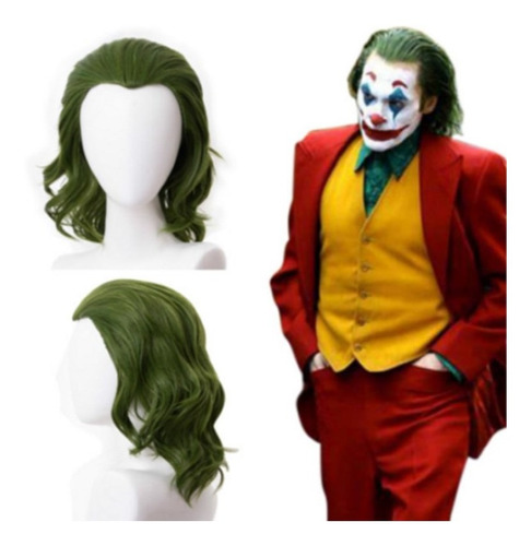 Peluca De Cosplay De Joker, Cabello Humano Rizado Verde Sint