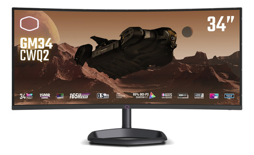 Monitor Gamer Curvo Uwqhd 1440p Cooler Master Gm34 34' 165hz