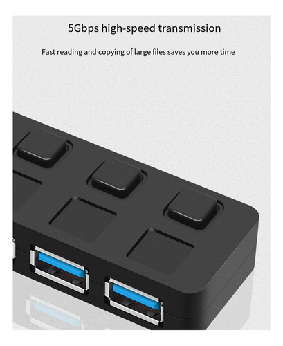 Conmutador Usb 3.0 Con Botón De 4 Puertos, Divisor Usb 1 A 4