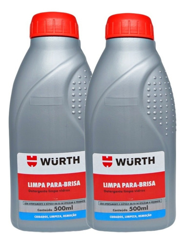 2un Limpa Para Brisas E Vidros Automotivo Wurth 500ml