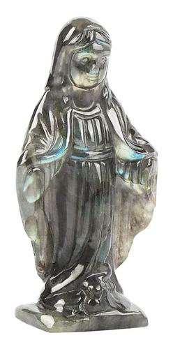 Estatua Piedra Preciosa Bendecida Cristal Virgen Maria Hogar