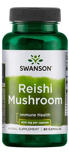 Imagen 1 de 1 de Reishi Mushroom 600mg 60 Caps Swanson Envio Gratis