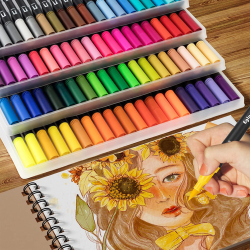 Eglyenlky 80 Marcadores Para Libro De Colorear Para Adultos,