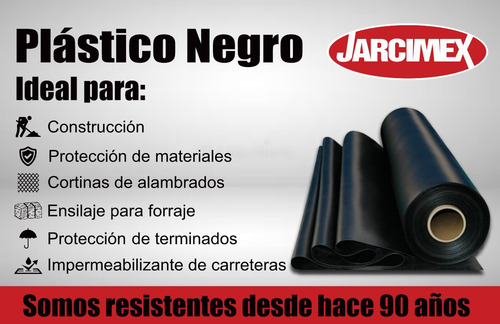 Rollo Plástico Negro Jarcimex 150m X 2m Ancho Calibre 600