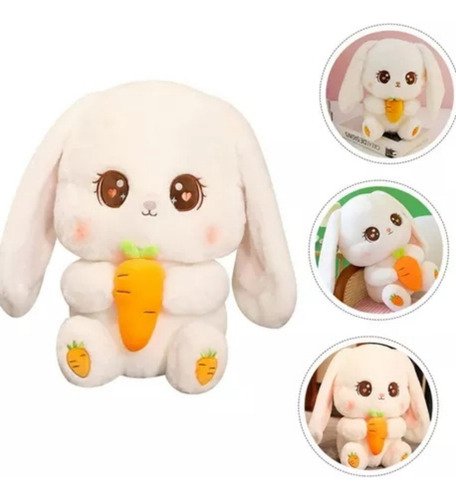 Peluche Conejo Con Zanahoria Grande Tierno 30cm