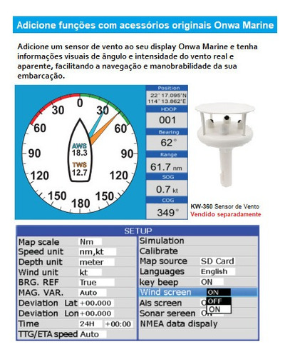 Gps E Sonda 12 Carta Náutica E Saída Hdmi Onwa Kp-1299c