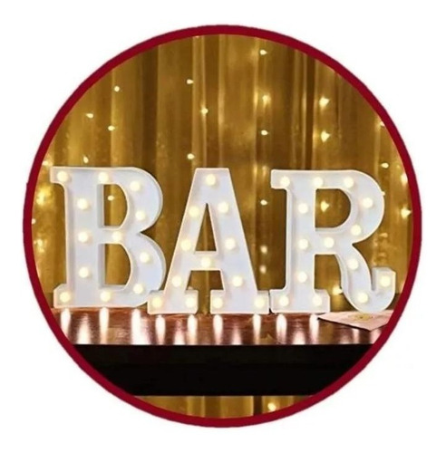 Letras Led 22cm Palabra Bar