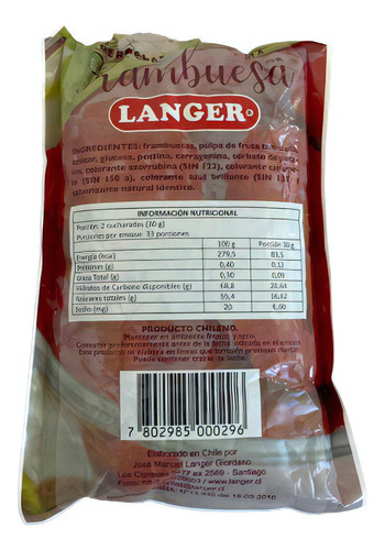 Mermelada Frambuesa 1 Kg. Langer
