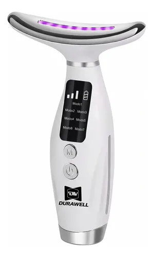 Massageador Facial Pescoço Rosto Led Vibração Fototerapia Rejuvenescer Firmeza Anti-rugas Aparelho Redutor De Papada Branco - R$ 36,9