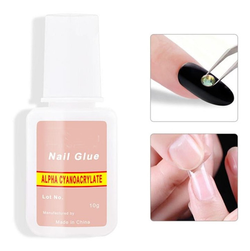 Pegamento Prof Uñas/tips Con Pincel Deco Nail Art X10grs