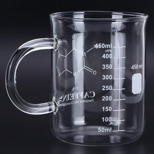 Taza De Café, Taza De Té De Vidrio Con Moléculas Químicas