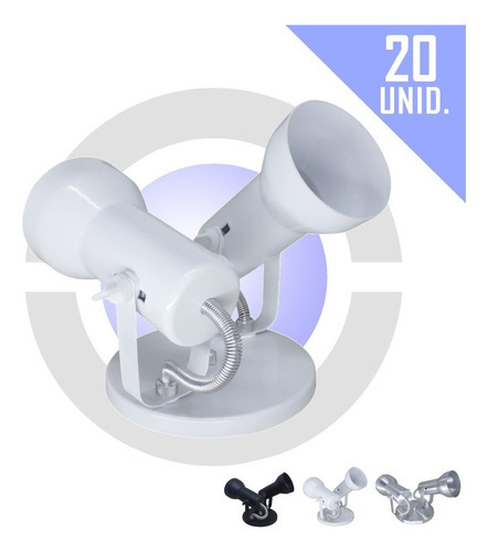 Spot Duplo Com Tampa Cega De Sobrepor E27 Kit 20 Unid. Cor Branco 110V/220V