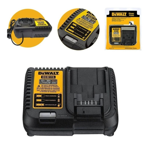 Carregador Dcb101 E Dcb115 De 12v A 20v Para Dewalt 