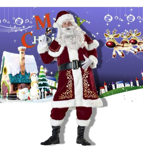 Disfraz Navideño De Lujo Para Hombre, Disfraz De Papá Noel U