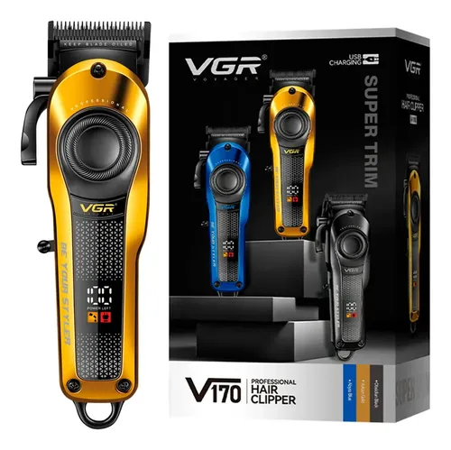 Maquina Corta Pelo Barba Cuello Vgr V-170 Recargable Usb Color Dorado