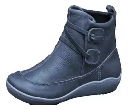 2024 New Boots Vintage De Piel Sintética Sólida