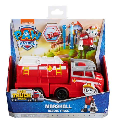 Paw Patrol Vehículo Carrito De Muñeco De Marshall +3 Años Color Rojo