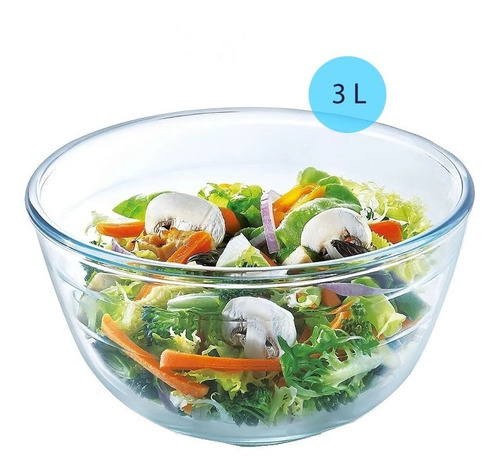 Bowl Ensaladera 3l Vidrio Borosilicato Horno Freezer Fuente