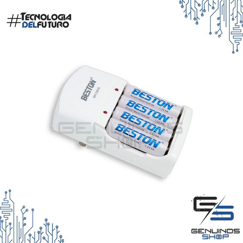 Imagen 4 de 4 de Cargador Beston Con 4 Baterías Aa De 2700 Mah