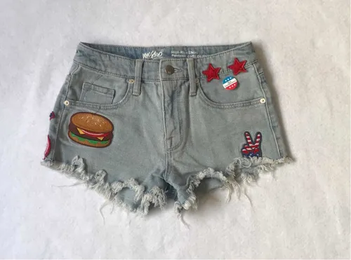 Shorts High Rise De Mezclilla Con Parches Mossimo MercadoLibre