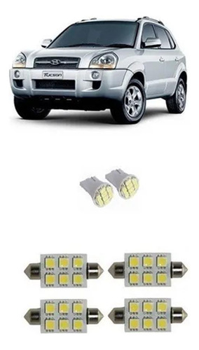 Kit 6 Lampadas Teto Leds Brancos Hyundai Tucson 2006 A 2013