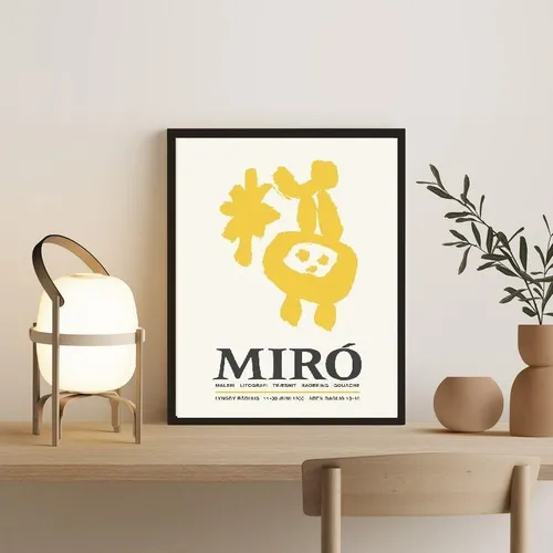 Marco Miró amarillo 24x18cm - Marco negro