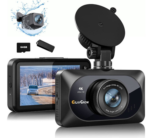 4k Dual Dash Cam Cámara De Salpicadero Delantera 4k Y Tra...