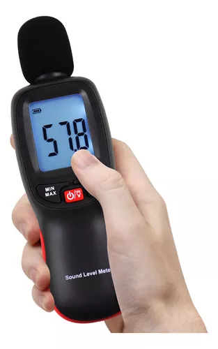 Medidor de decibeles, medidor digital de nivel de sonido, medidor de ruido  de mano, medidor SPL con pantalla LCD de 30-130 dB (batería de 9 V
