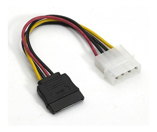 Kit Cabo De Dados Sata + Cabo De Força Molex 4 Pinos Cor Preto