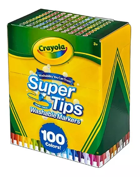 Marcadores Crayola Supertips Lavables Punta Conica X100