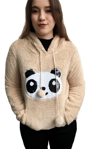 blusa de frio panda com touca