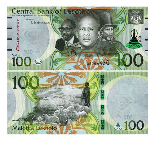 Grr-billete De Lesotho 100 Maloti 2021 - Tres Reyes