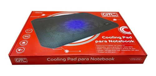 Base Cooler P/ Notebook Cooling Pad Pc/mac Usb 2.0 Color Negro Color Del Led Azul