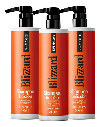 Kit 03 Shampoo Indicador Anti Resíduos Blizzard Embaixador