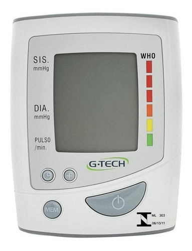 Imagem 1 de 2 de Aparelho medidor de pressão arterial digital de braço G-Tech LA250