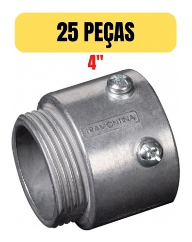 Kit 25 Conector Unidut Aluminio Conico Com Rosca 4 Tramontin