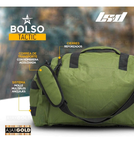 Imagen 6 de 10 de Bolso Tactico De Viaje Reforzado Gym Deportivo Grande Asalto