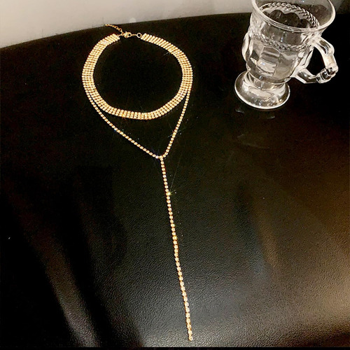 Gigb Pbdk Gargantilla Con Borlas De Diamantes De Imitación P