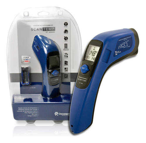 Termometro Infravermelho Com Mira Laser -60c+500c Incoterm.