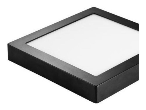 Luminaria Plafon Panel Led 12w Color Negro Cuadrado