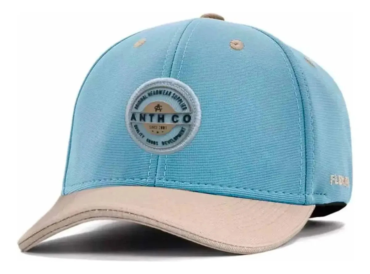 Boné Aba Curva Derby Flex Pro Fechado Anth Co Azul/aba Areia Único