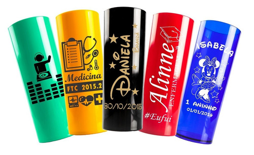 100 Copo Long Drink Diversas Cores 350 Ml