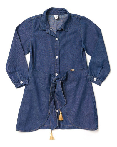 Vestido Chemise Jeans Camu Camu Infantil Menina