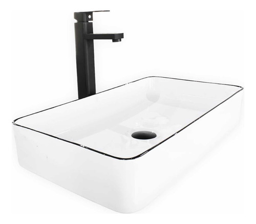 Lavabo Cerámico Rectangular Oxford + Contra +monomando Grybi