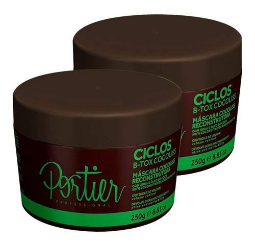 Kit 02 Btx Capilar Cocoliss Com Óleo De Coco Portier 250g