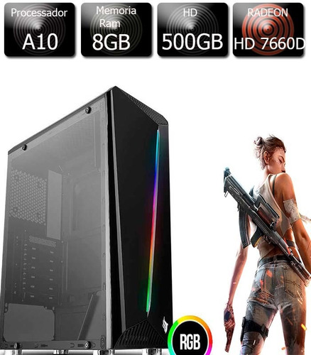 Pc Gamer A10 - 5800 3.8ghz 8gb Ddr3 Hd 500gb Radeon Hd7660d
