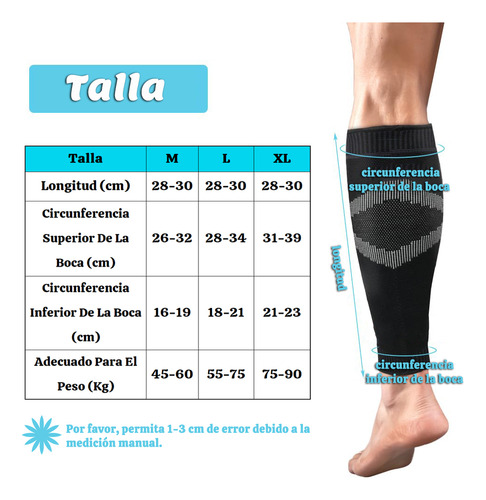 Mangas De Compresión Para Pantorrillas Hombre Mujer Deporte