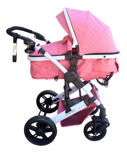 Imagen 5 de 10 de Coche Mega Baby Bebe Convertible Tres En Uno Con Huevito + Asiento Moisés Cuna Plegable Liviano
